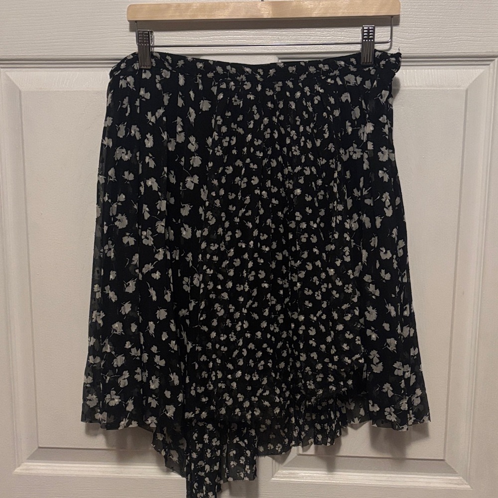 All Saints Lea Scatter Black and White Asymmetrical Skirt - Picture 2 of 4